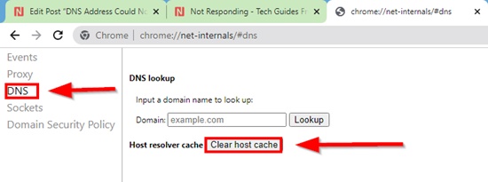 How to Resolve the DNS Address Could Not Be Found error step 1