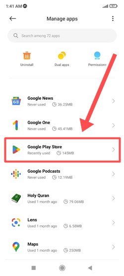 How to fix Google Play Error df dferh 01 step 3